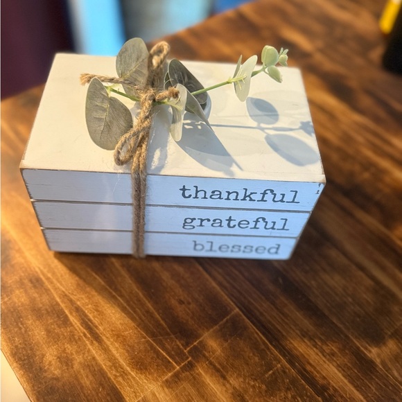 Other - White Decorative Block Set with Greenery